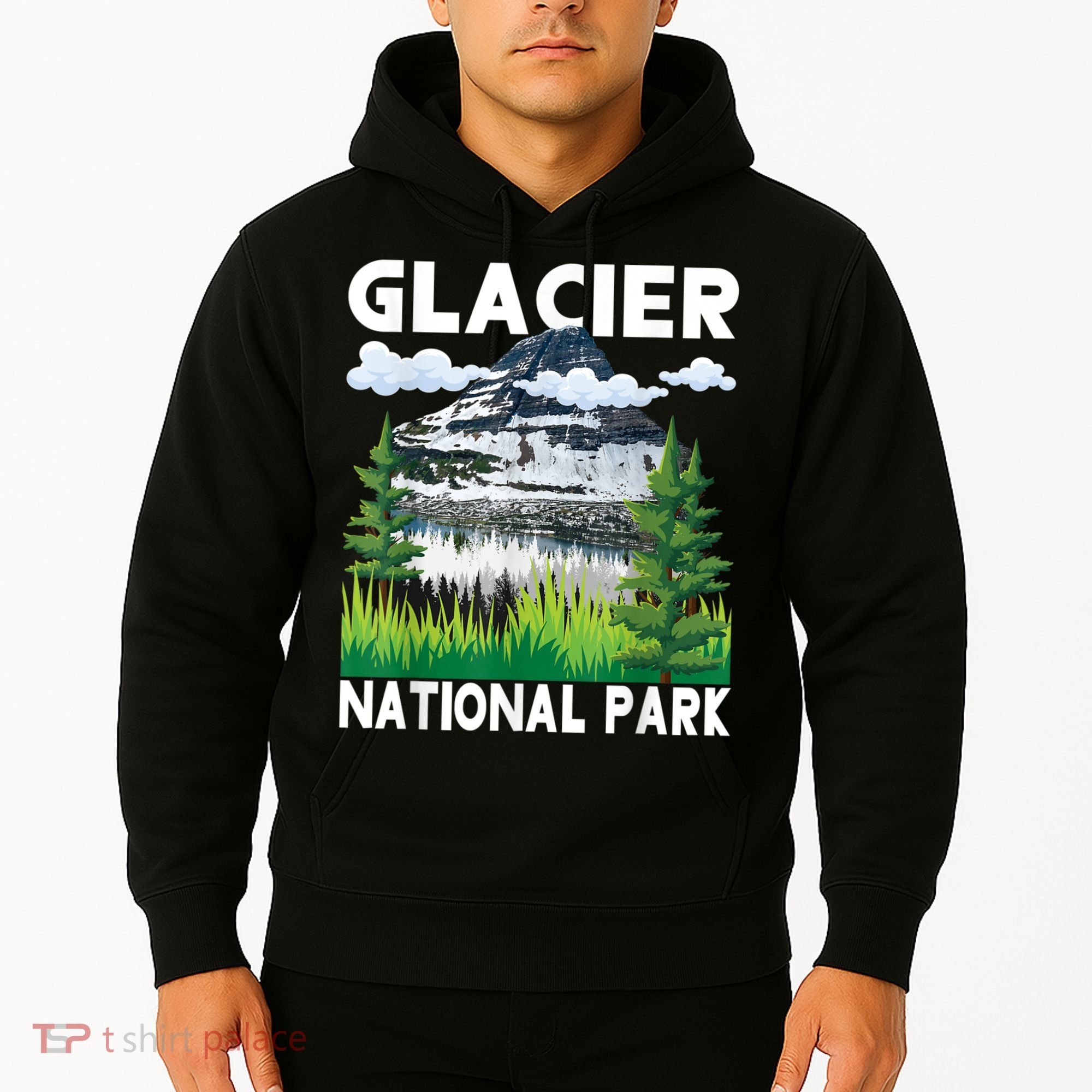 Retro Glacier National Park Hiking & Camping Lover Hoodie