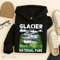 Retro Glacier National Park Hiking & Camping Lover Hoodie thumb 4