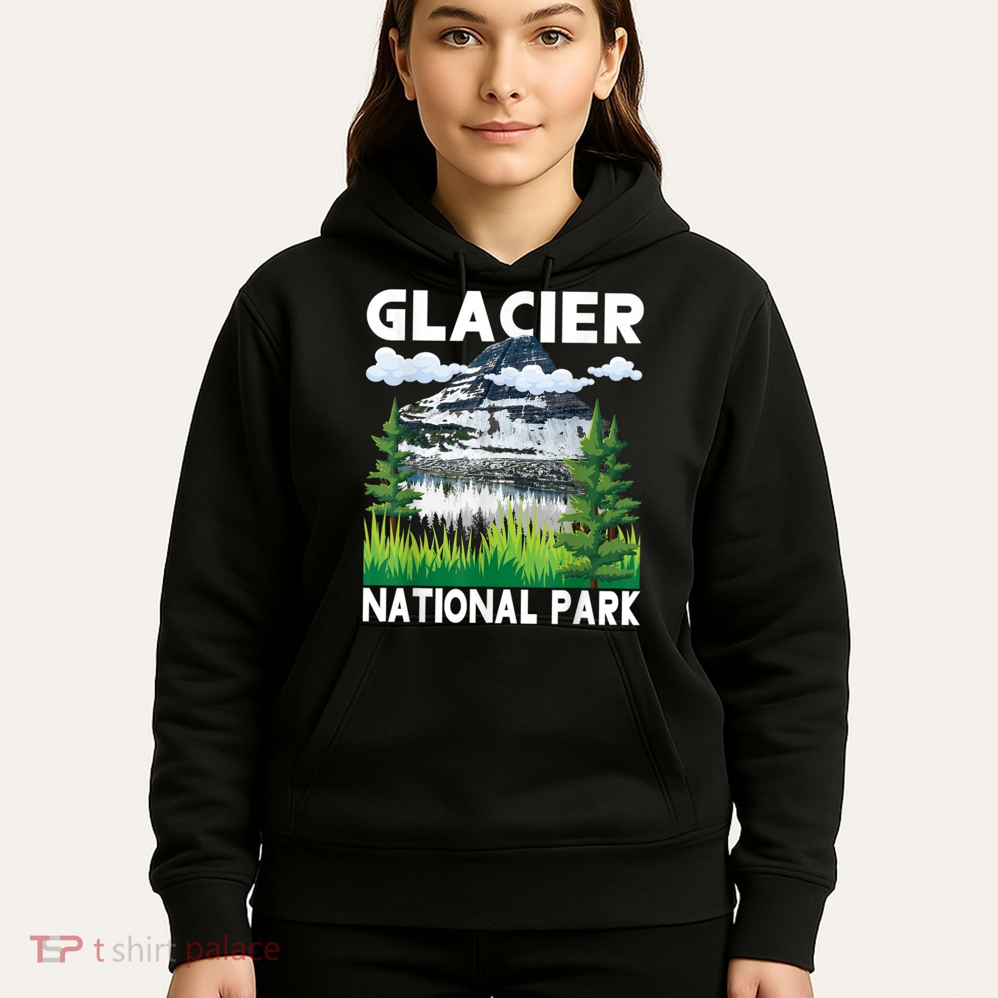 Retro Glacier National Park Hiking & Camping Lover Hoodie