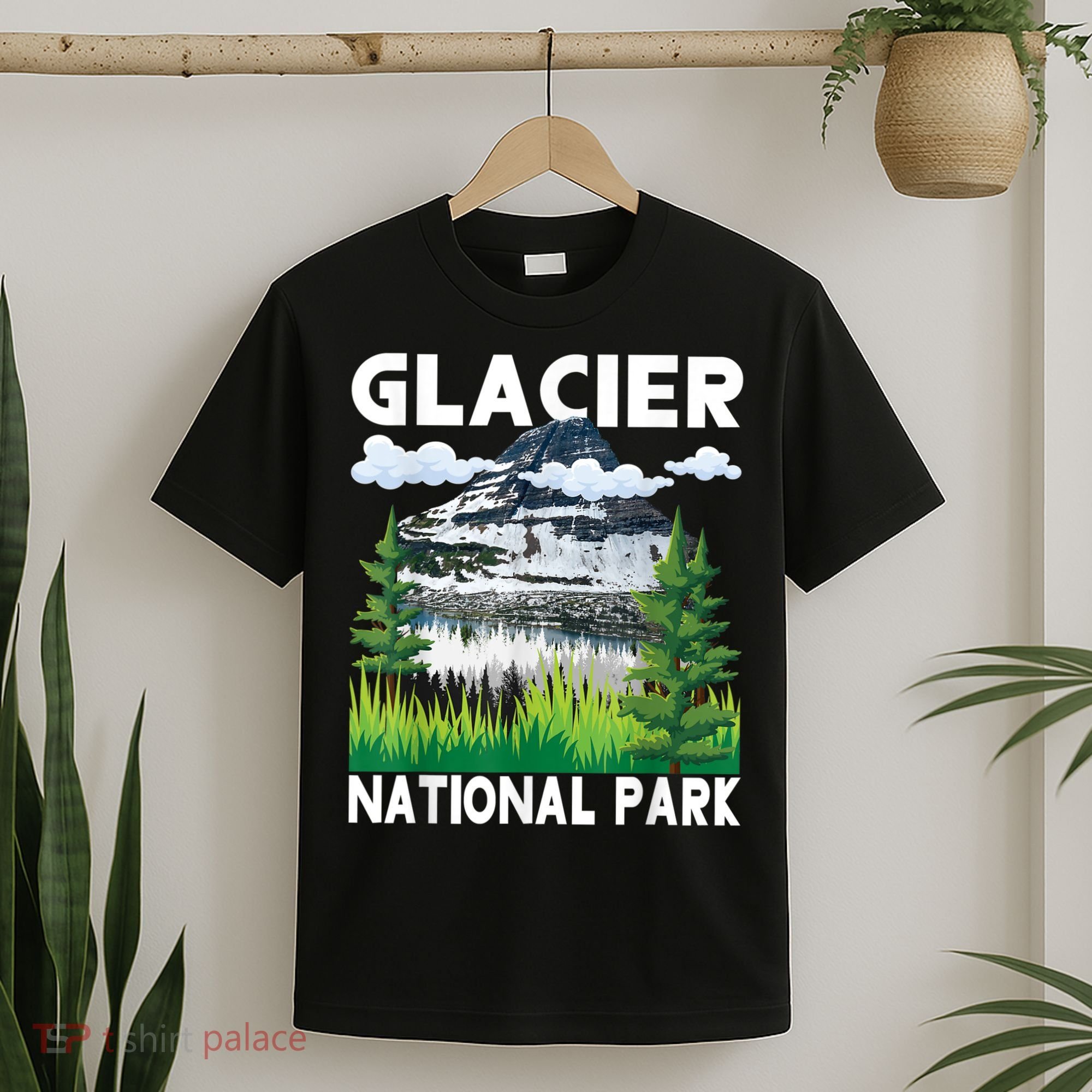 Retro Glacier National Park Hiking & Camping Lover T-Shirt