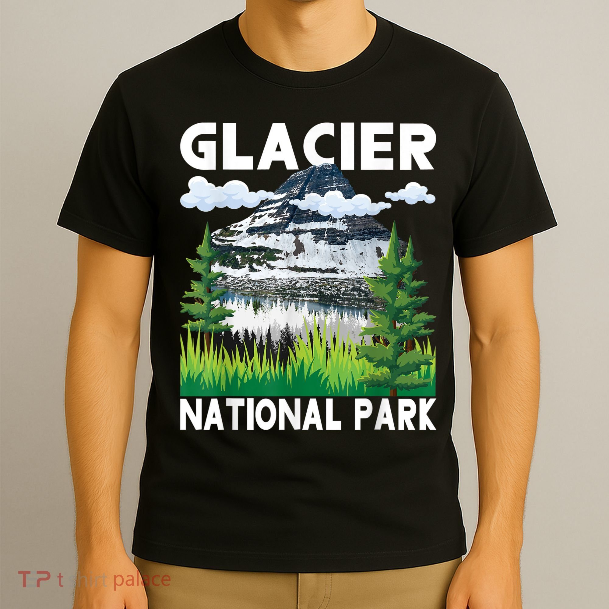 Retro Glacier National Park Hiking & Camping Lover T-Shirt