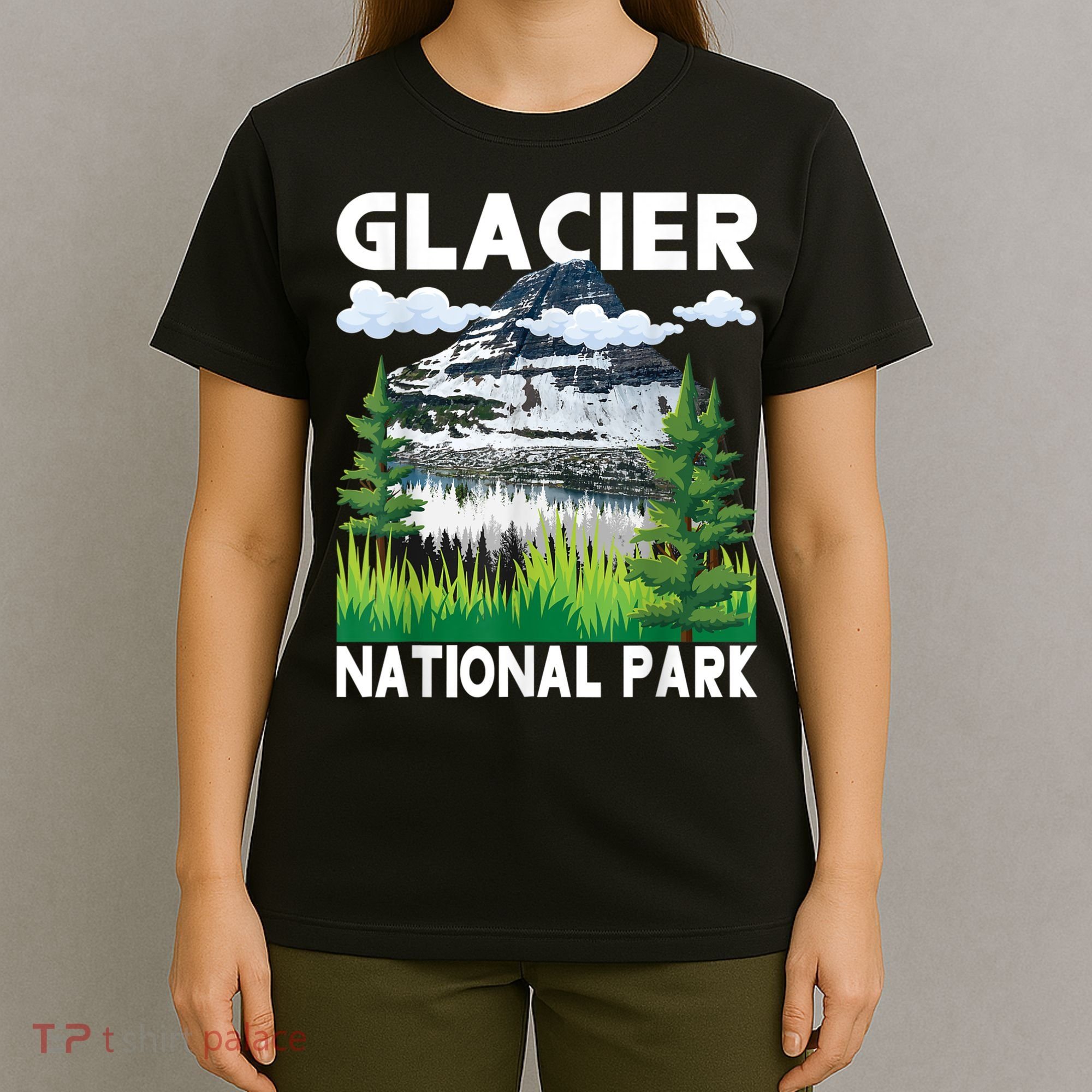 Retro Glacier National Park Hiking & Camping Lover T-Shirt