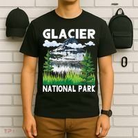 Retro Glacier National Park Hiking & Camping Lover T-Shirt thumb 6