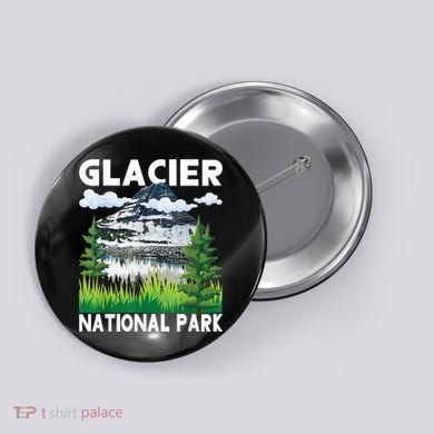 Retro Glacier National Park Hiking & Camping Lover Button
