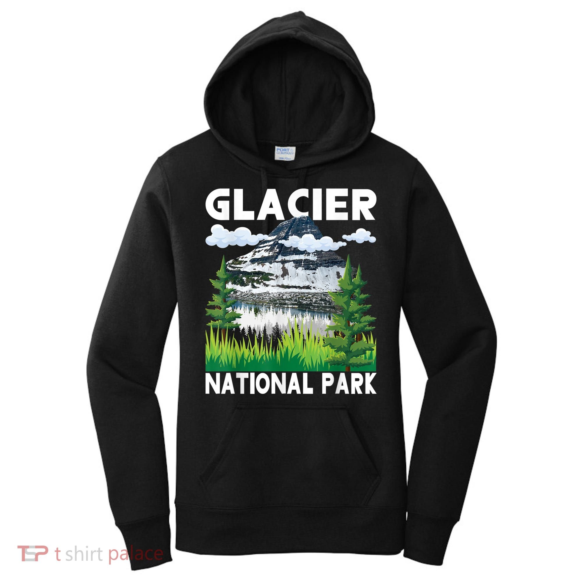 Retro Glacier National Park Hiking & Camping Lover Women's Hoodie