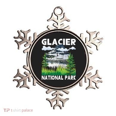 Retro Glacier National Park Hiking & Camping Lover Ornament