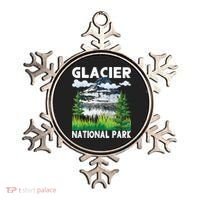Retro Glacier National Park Hiking & Camping Lover Ornament thumb 0
