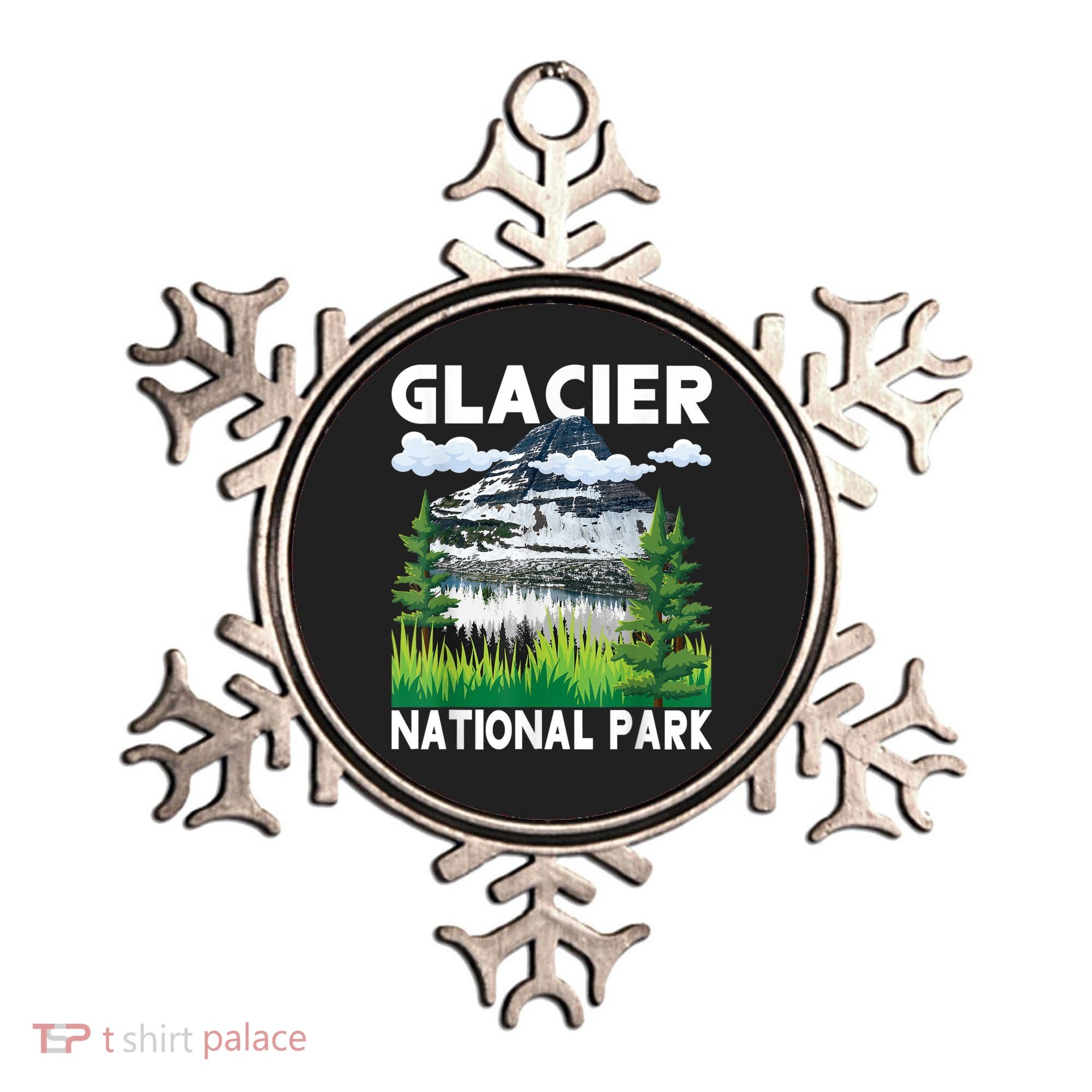 Retro Glacier National Park Hiking & Camping Lover Ornament