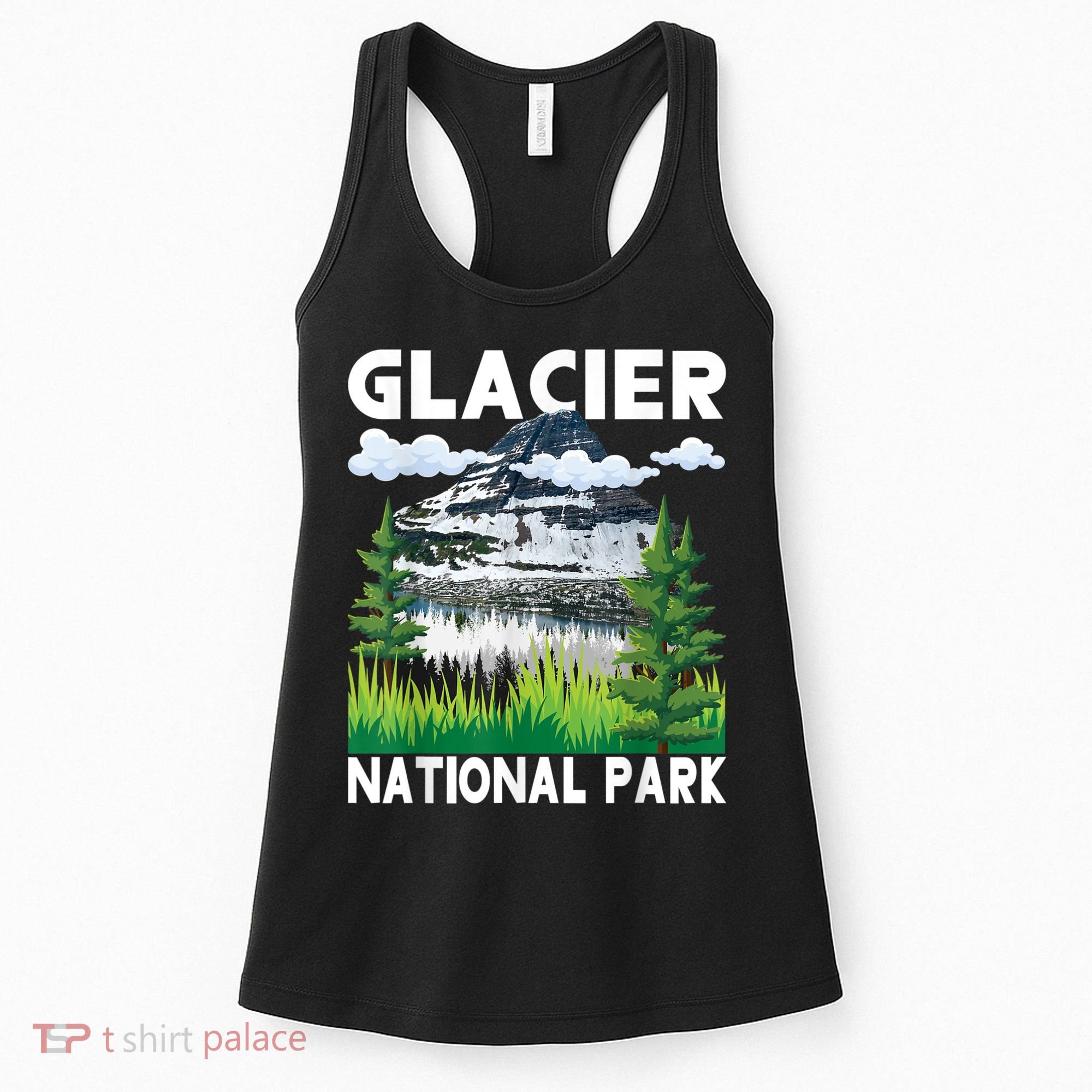 Retro Glacier National Park Hiking & Camping Lover Women's Tank Top