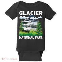 Retro Glacier National Park Hiking & Camping Lover Baby Bodysuit thumb 0