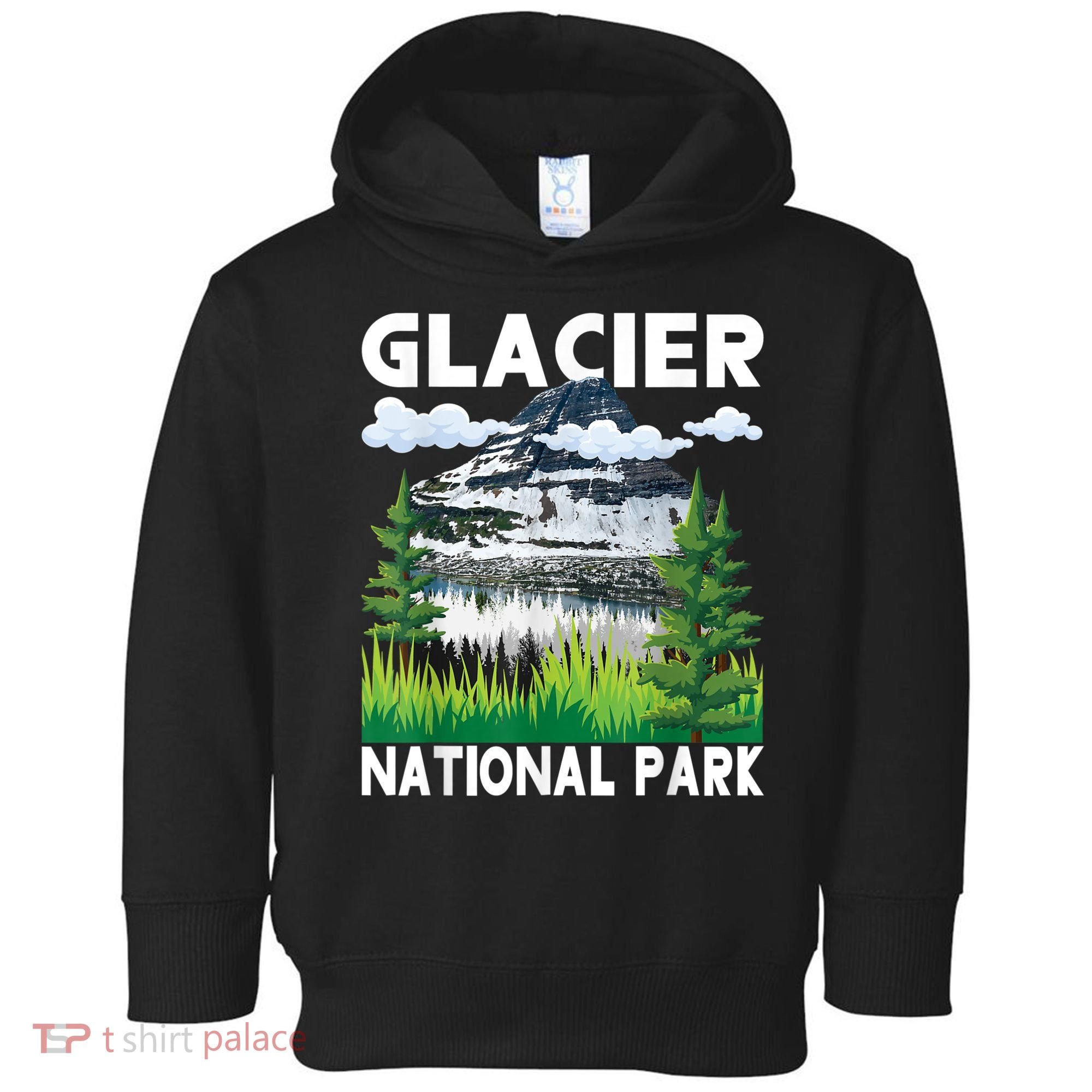 Retro Glacier National Park Hiking & Camping Lover Toddler Hoodie