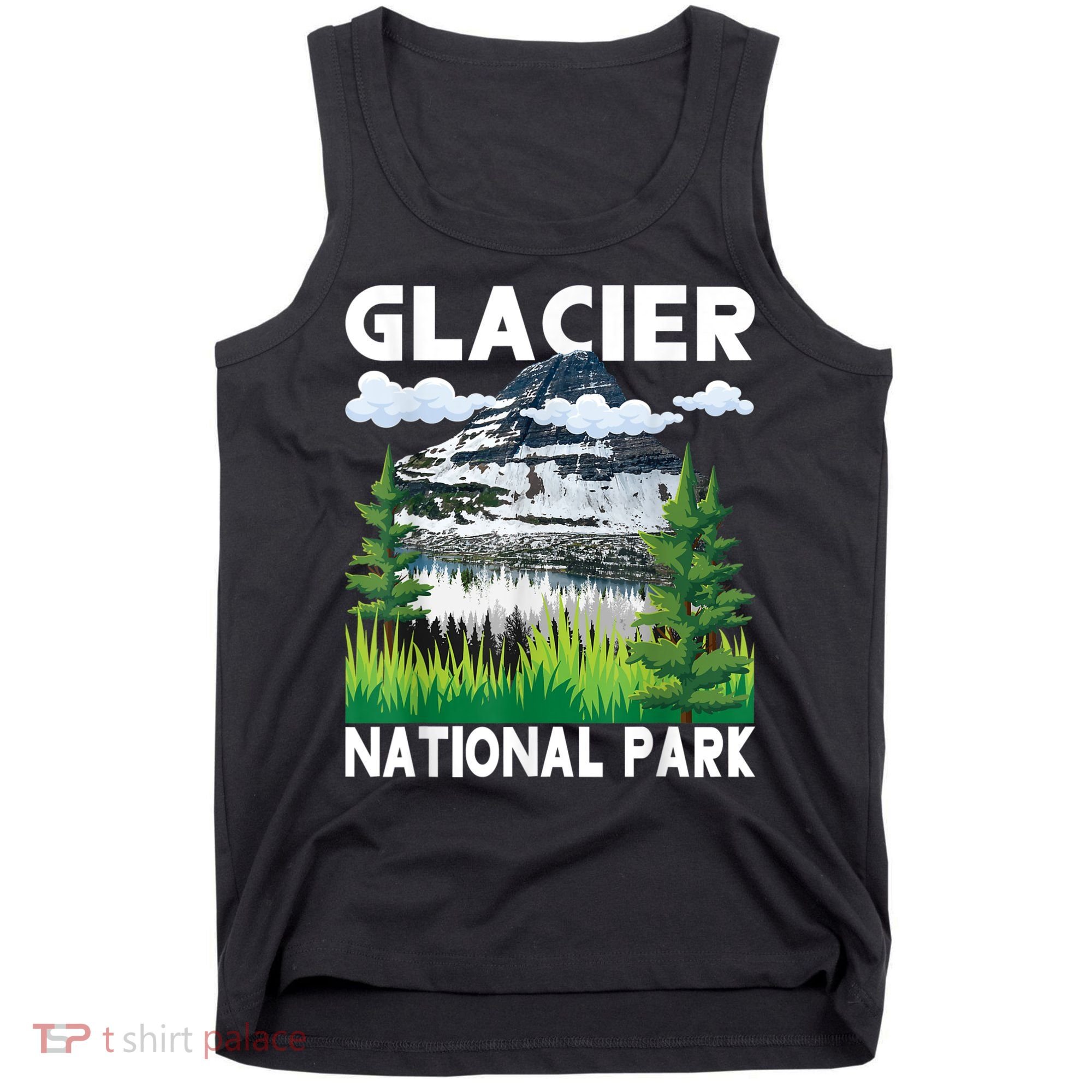 Retro Glacier National Park Hiking & Camping Lover Tank Top
