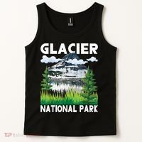 Retro Glacier National Park Hiking & Camping Lover Tank Top thumb 2