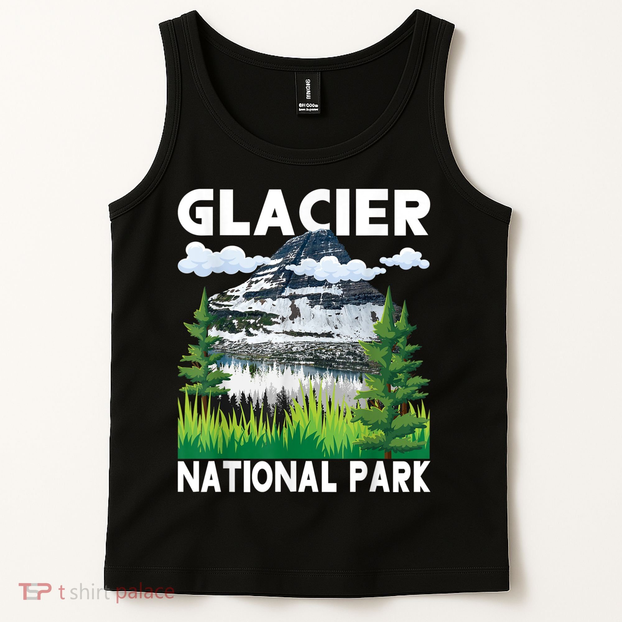 Retro Glacier National Park Hiking & Camping Lover Tank Top