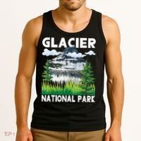 Retro Glacier National Park Hiking & Camping Lover Tank Top thumb 3