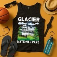 Retro Glacier National Park Hiking & Camping Lover Tank Top thumb 4