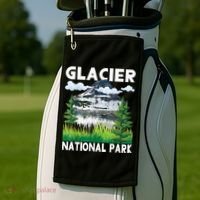 Retro Glacier National Park Hiking & Camping Lover Golf Towel thumb 2