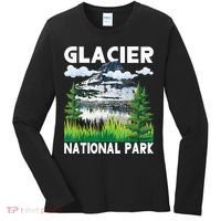 Retro Glacier National Park Hiking & Camping Lover Women's Long Sleeve Shirt thumb 0