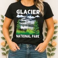 Retro Glacier National Park Hiking & Camping Lover Women's T-Shirt thumb 2
