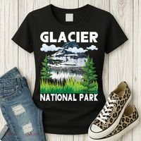Retro Glacier National Park Hiking & Camping Lover Women's T-Shirt thumb 3