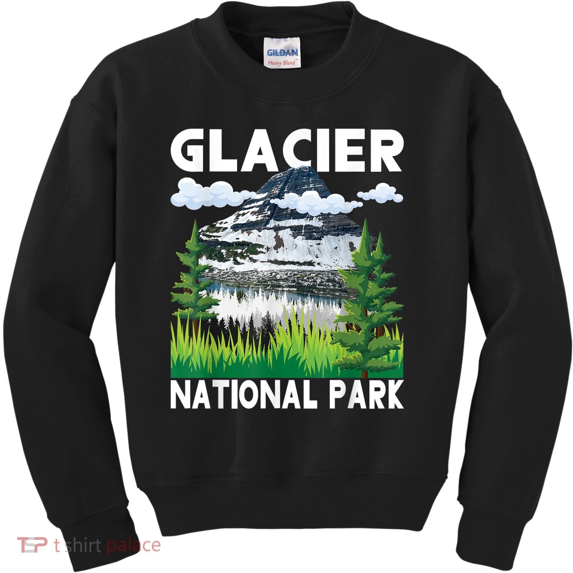 Retro Glacier National Park Hiking & Camping Lover Kids Sweatshirt