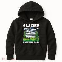 Retro Glacier National Park Hiking & Camping Lover Kids Hoodie thumb 0