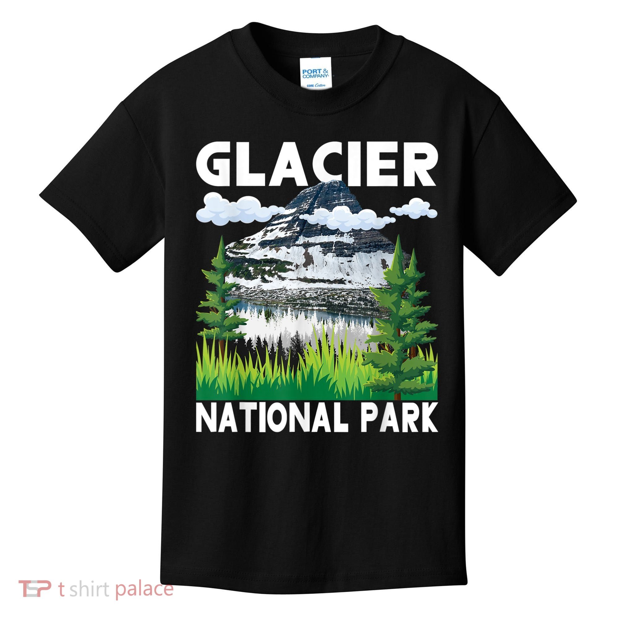 Retro Glacier National Park Hiking & Camping Lover Kids T-Shirt