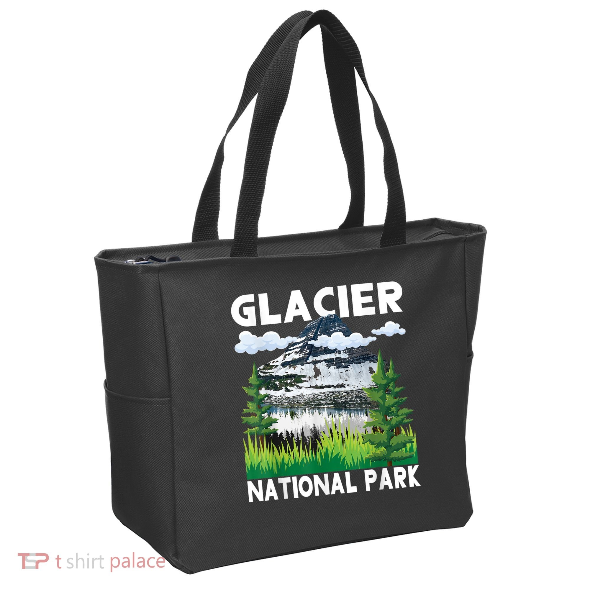 Retro Glacier National Park Hiking & Camping Lover Tote Bag