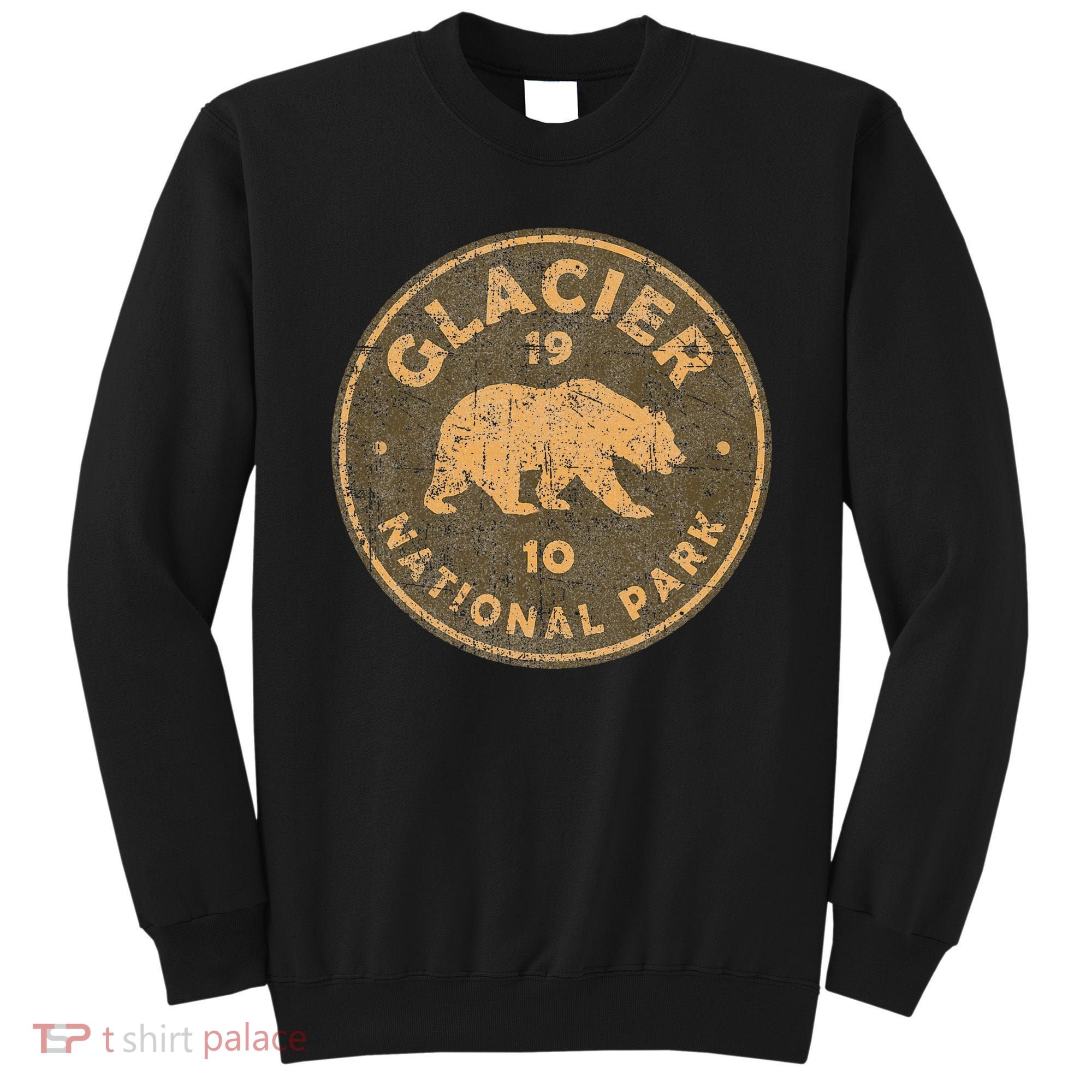 Retro Glacier National Park Montana Hiking Sweatshirt