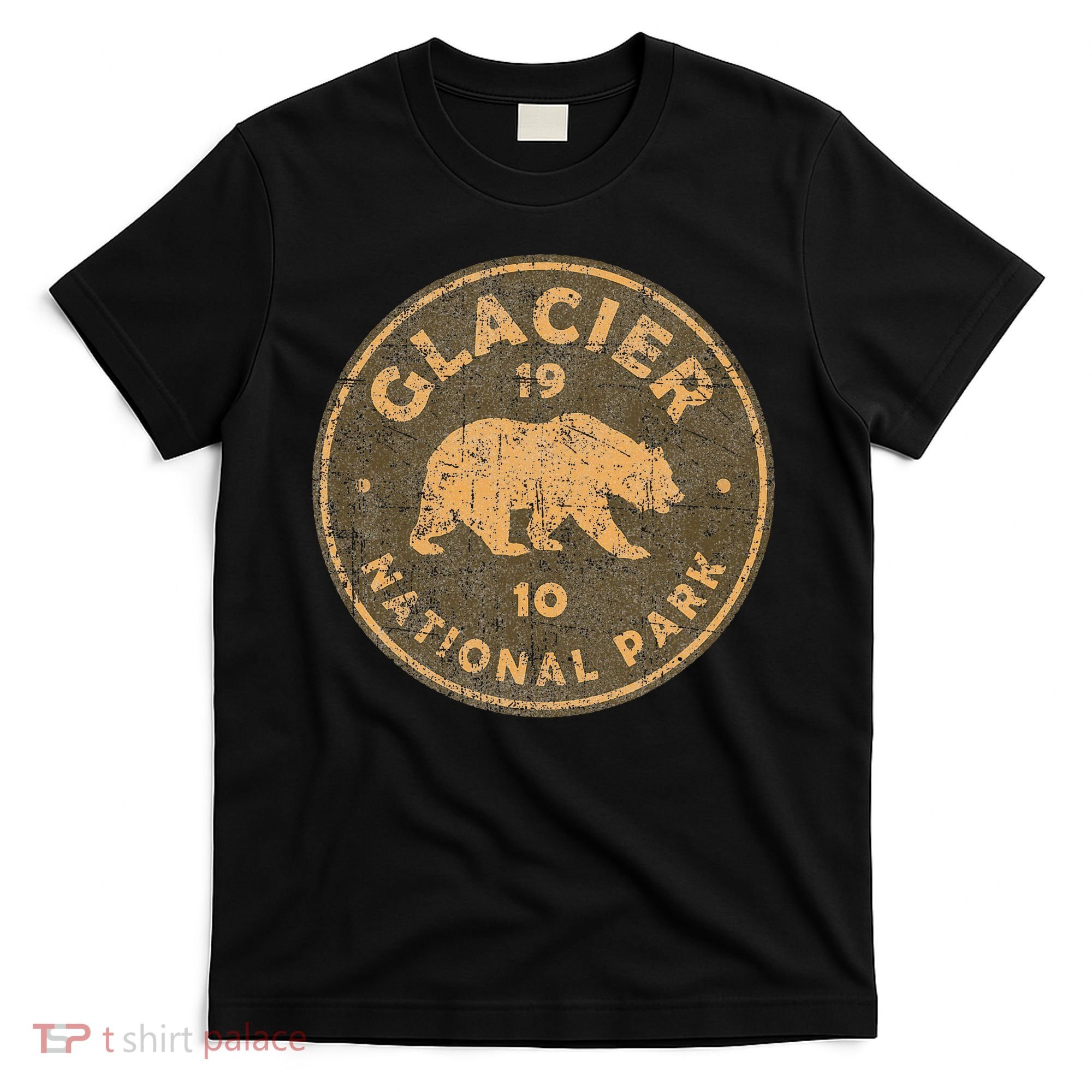 Retro Glacier National Park Montana Hiking T-Shirt