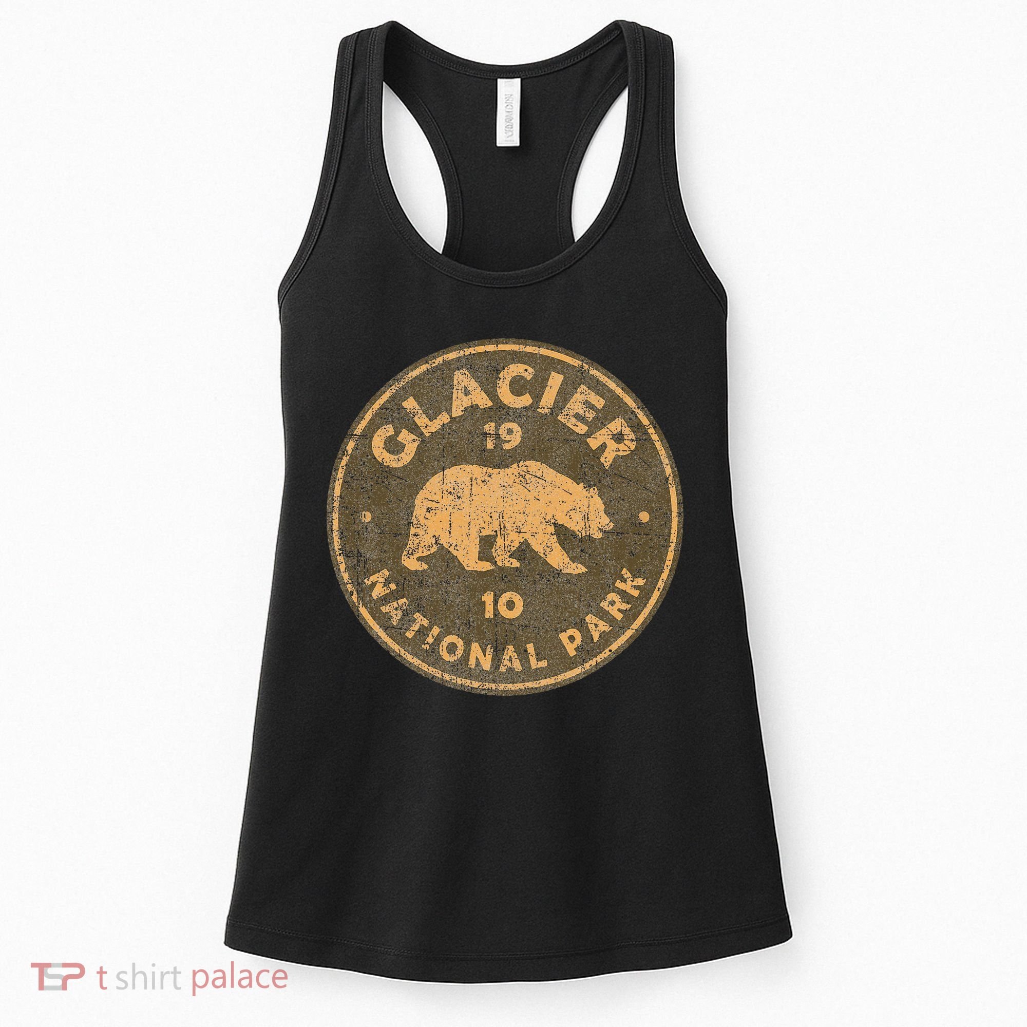 Retro Glacier National Park Montana Hiking Women's Tank Top