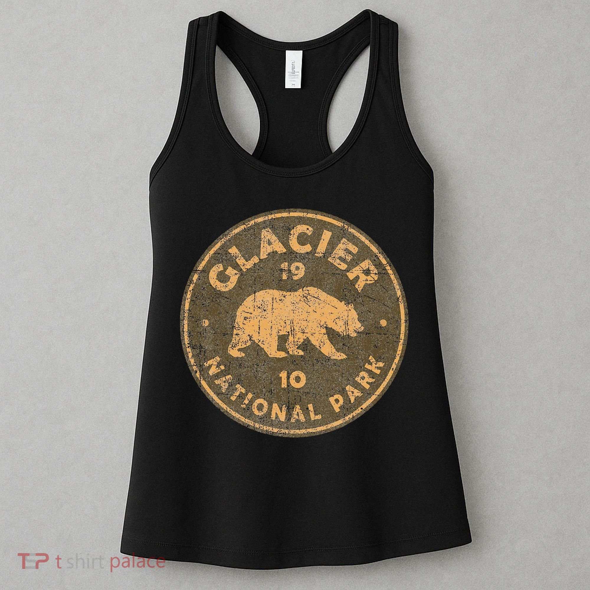 Retro Glacier National Park Montana Hiking Women's Tank Top