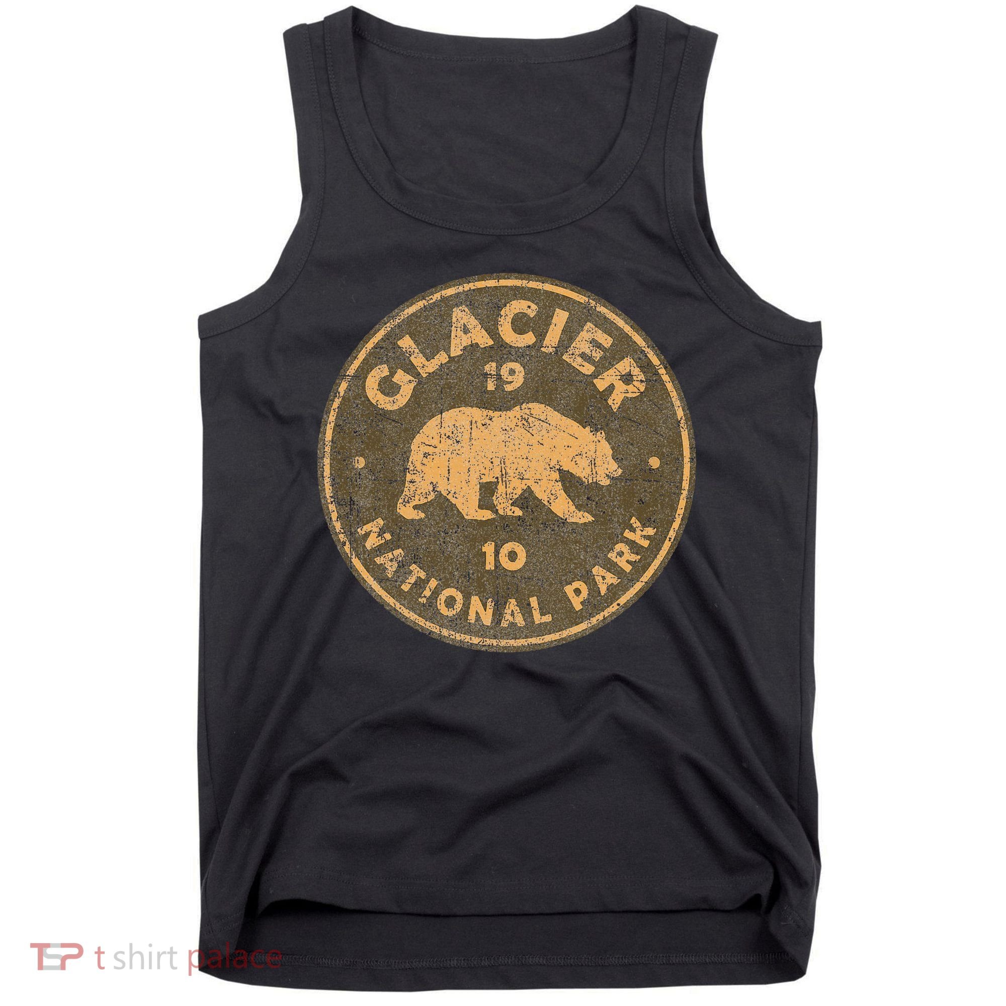 Retro Glacier National Park Montana Hiking Tank Top