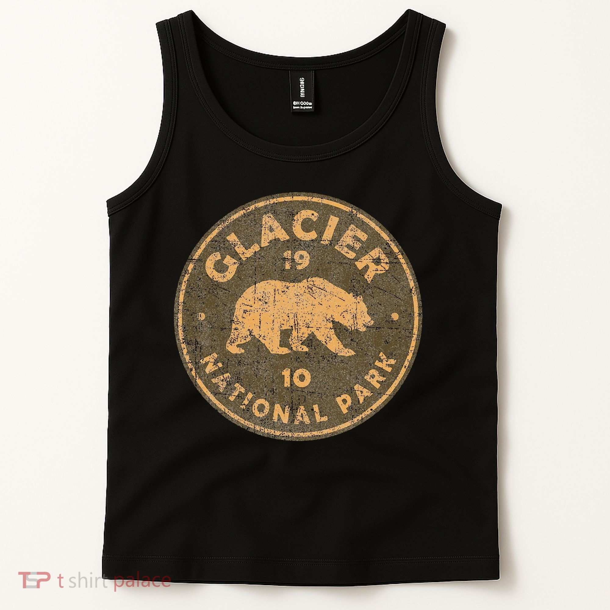 Retro Glacier National Park Montana Hiking Tank Top