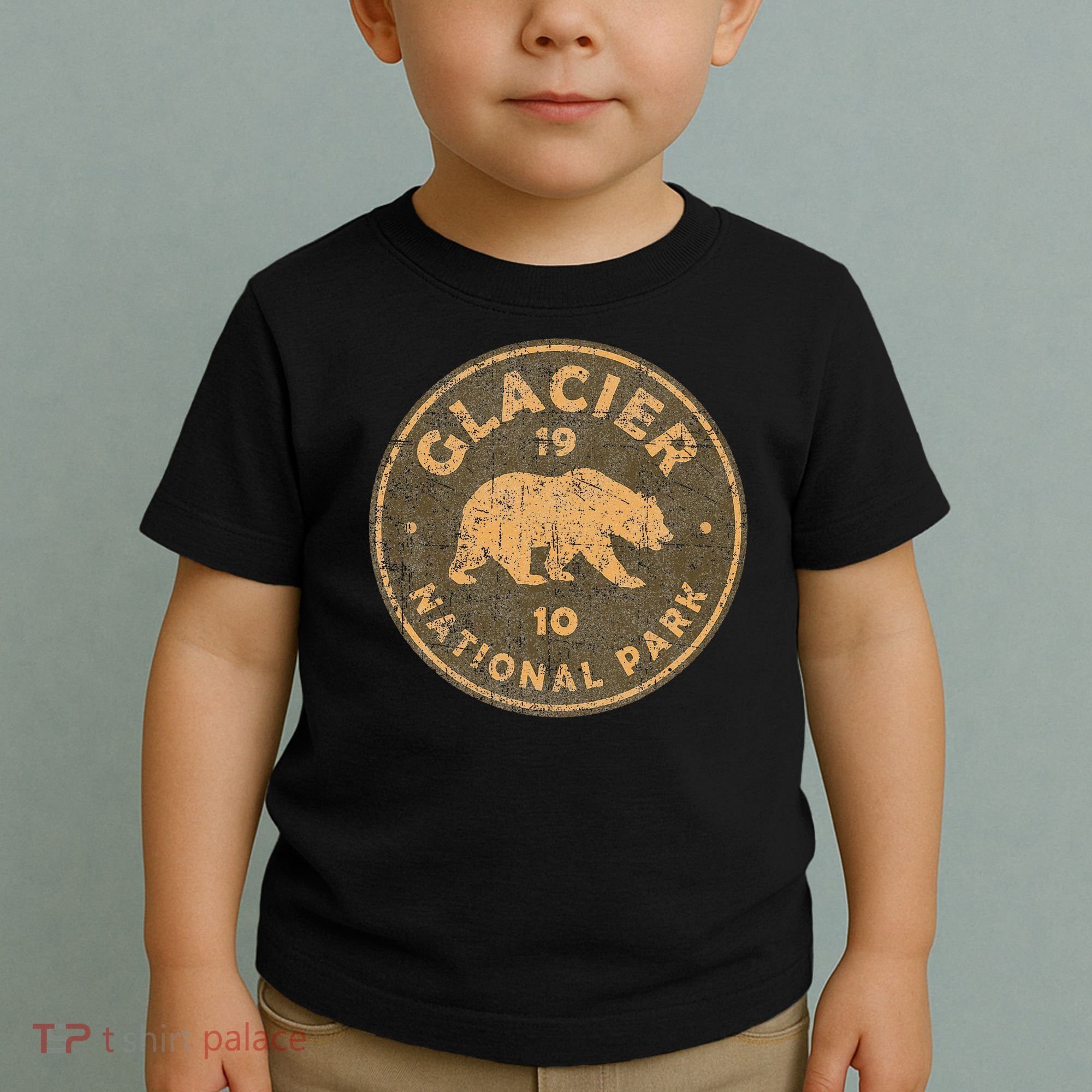 Retro Glacier National Park Montana Hiking Toddler T-Shirt
