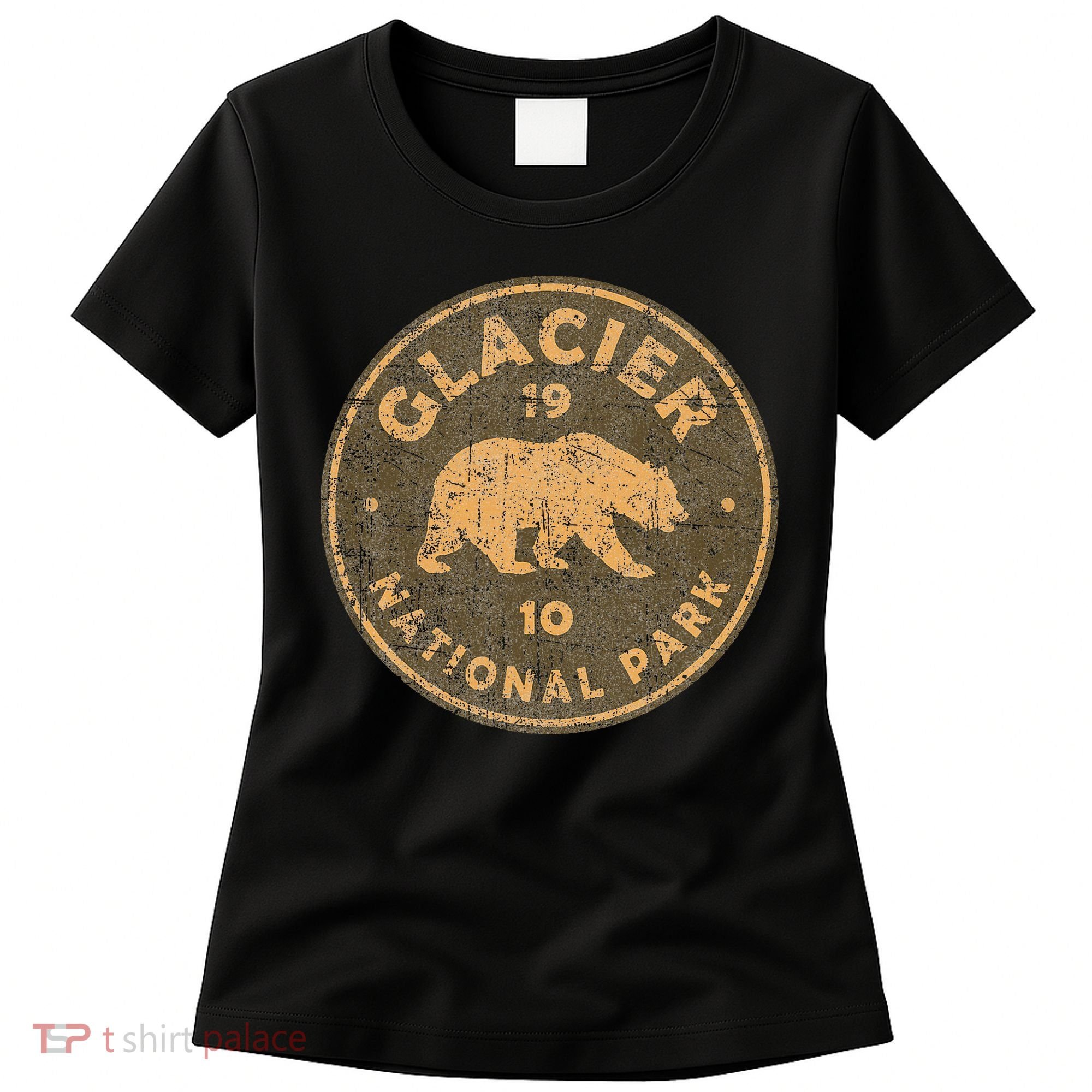 Retro Glacier National Park Montana Hiking Women's T-Shirt