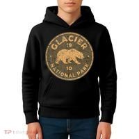 Retro Glacier National Park Montana Hiking Kids Hoodie thumb 4