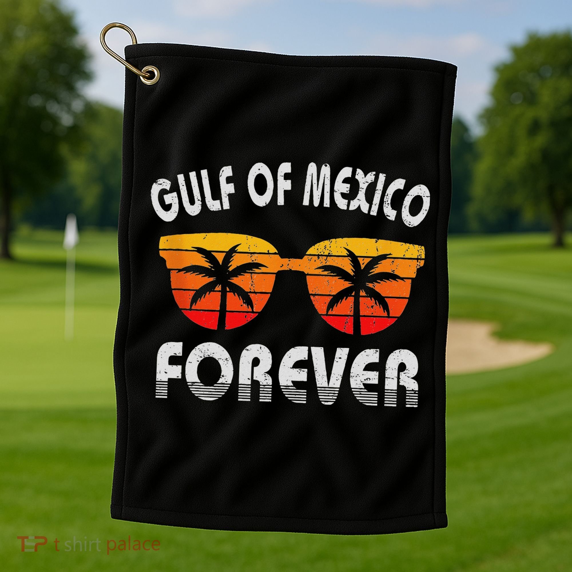 Retro Gulf Of Mexico Forever Golf Towel