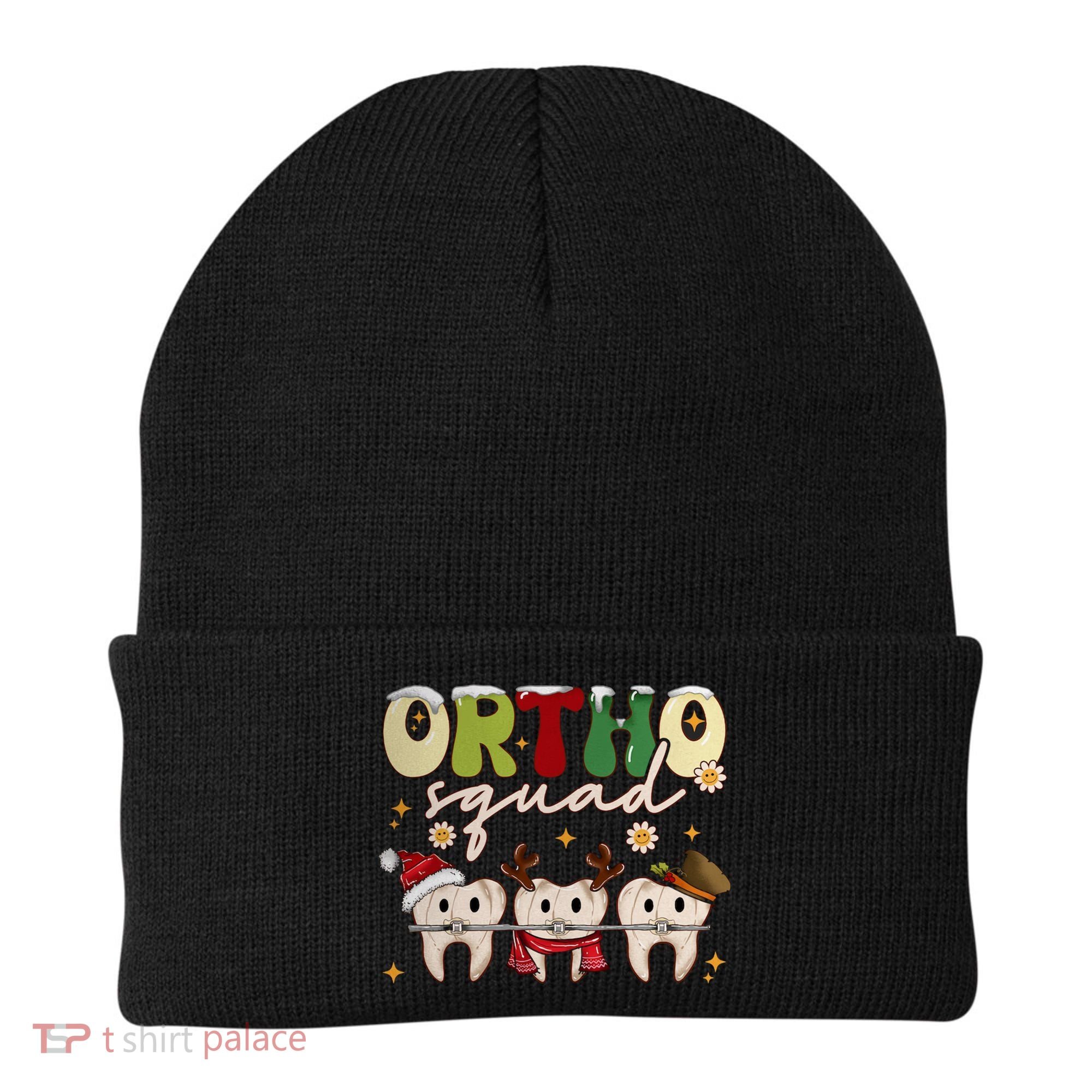 Retro Groovy Ortho Squad Christmas Orthodontist Dentist Gift Beanie