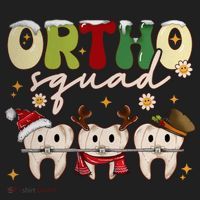 Retro Groovy Ortho Squad Christmas Orthodontist Dentist Gift Beanie thumb 2