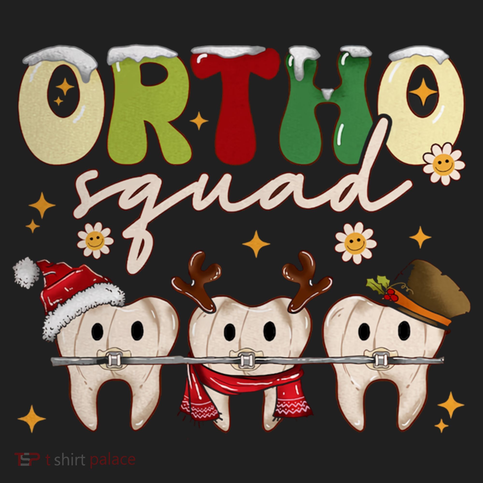 Retro Groovy Ortho Squad Christmas Orthodontist Dentist Gift Beanie