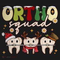 Retro Groovy Ortho Squad Christmas Orthodontist Dentist Gift Women's Hoodie thumb 2