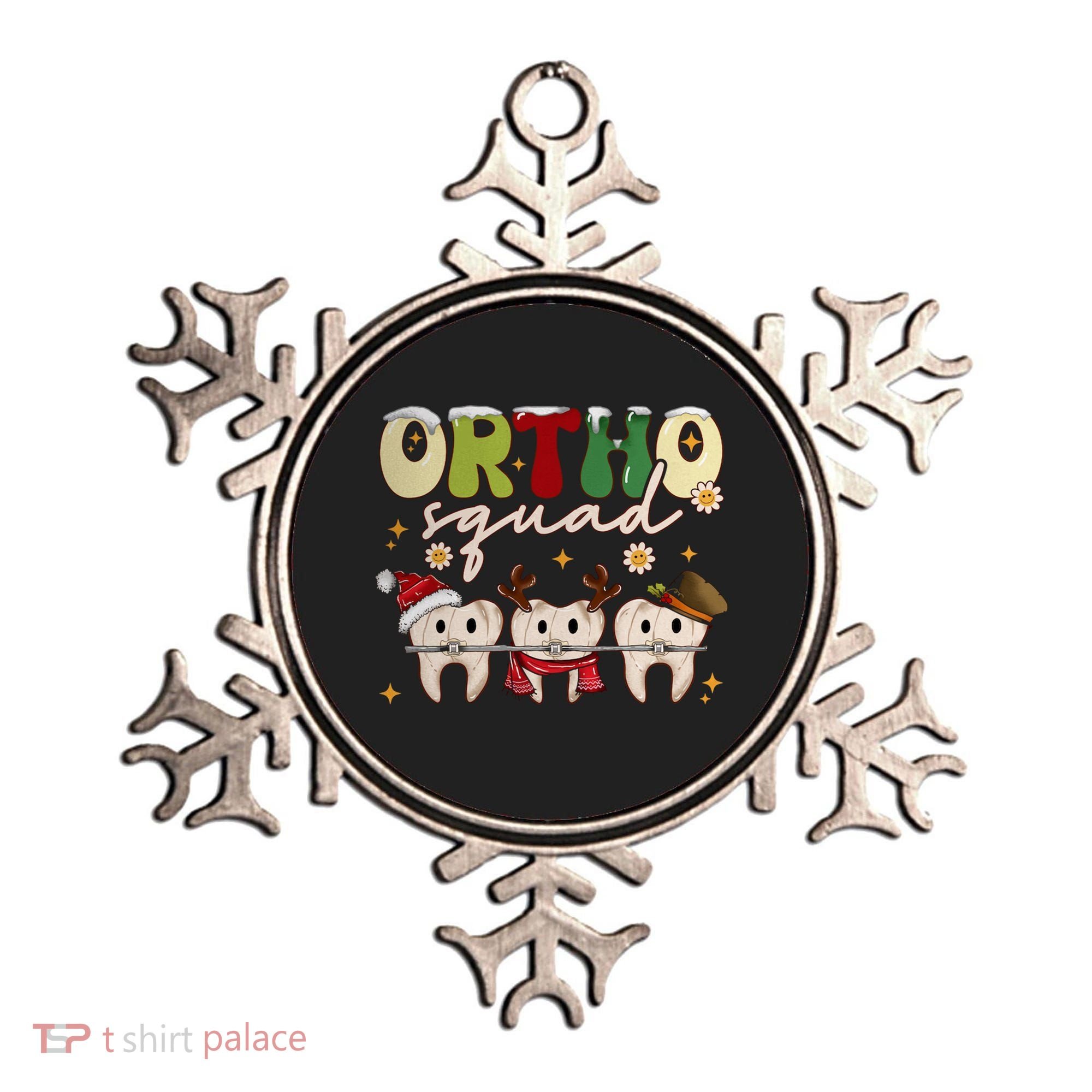 Retro Groovy Ortho Squad Christmas Orthodontist Dentist Gift Ornament