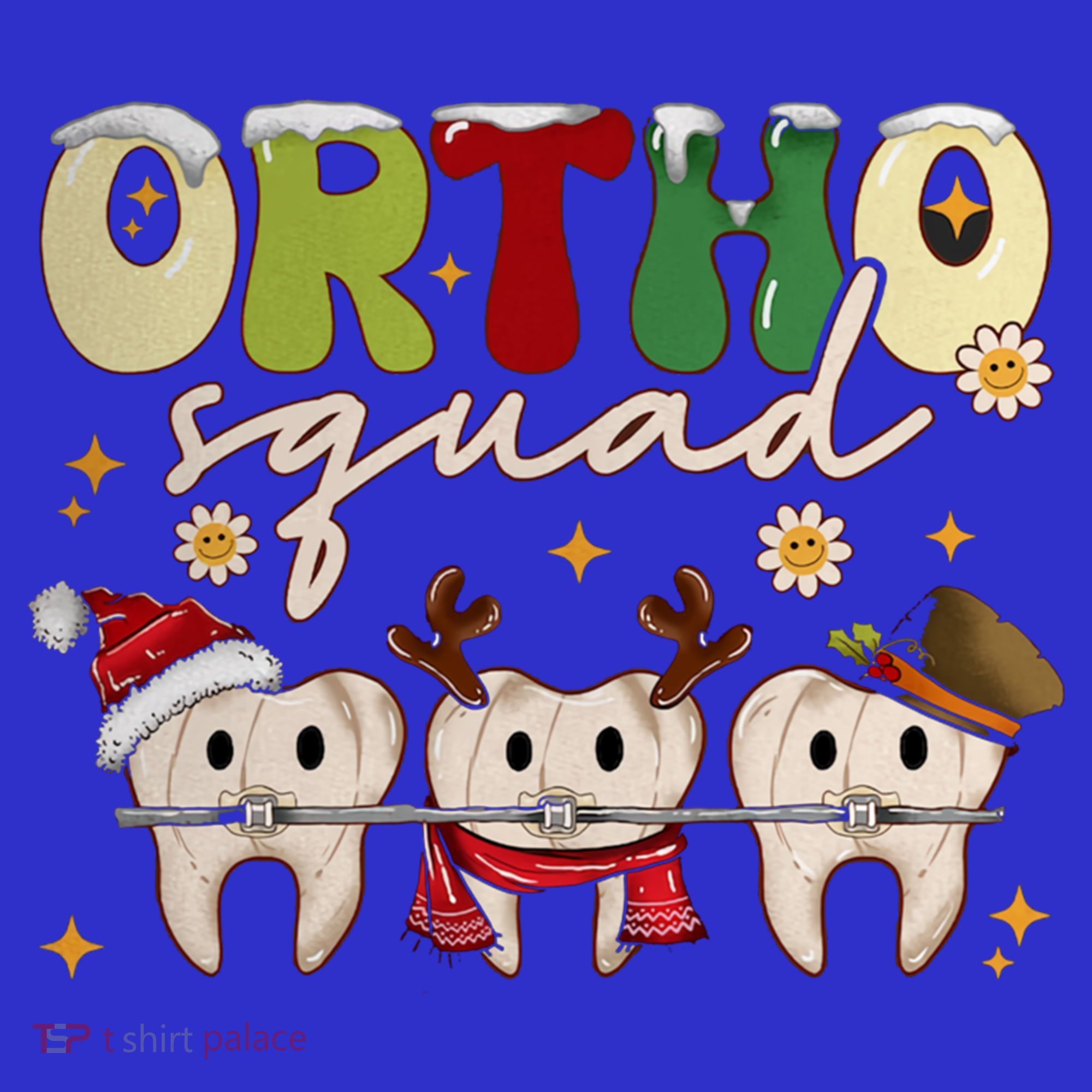 Retro Groovy Ortho Squad Christmas Orthodontist Dentist Gift Women's Tank Top