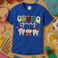 Retro Groovy Ortho Squad Christmas Orthodontist Dentist Gift Kids T-Shirt thumb 3