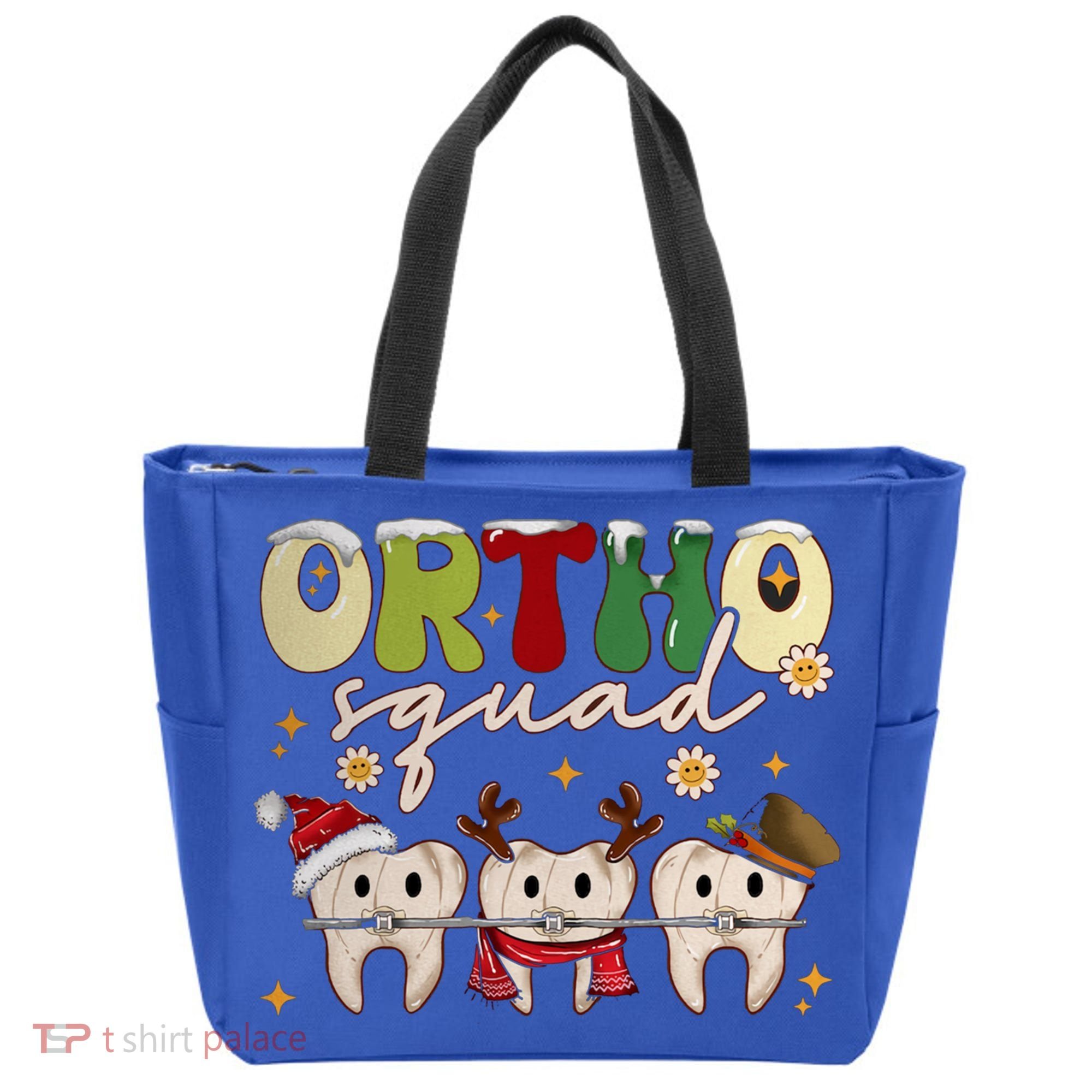 Retro Groovy Ortho Squad Christmas Orthodontist Dentist Gift Tote Bag