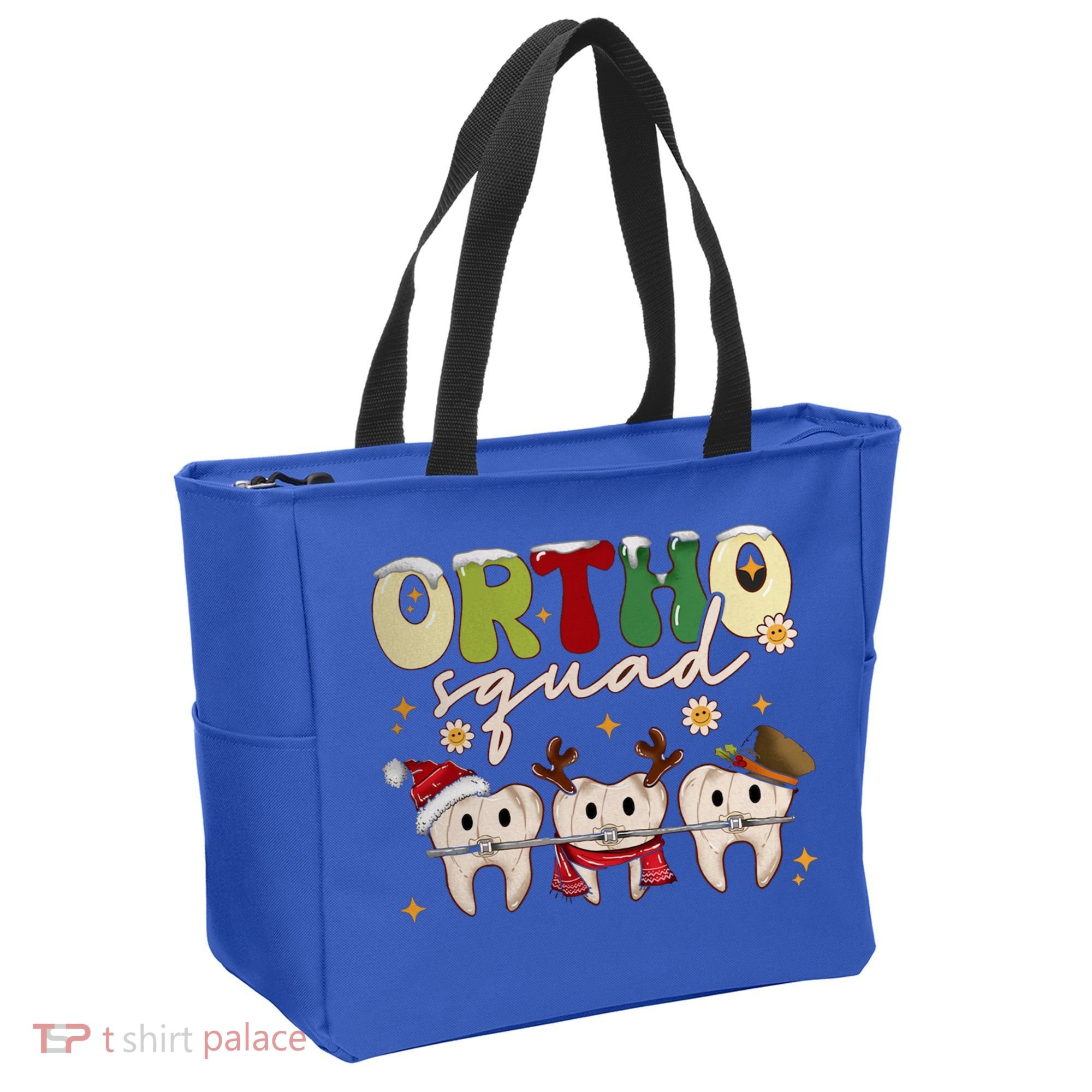 Retro Groovy Ortho Squad Christmas Orthodontist Dentist Gift Tote Bag