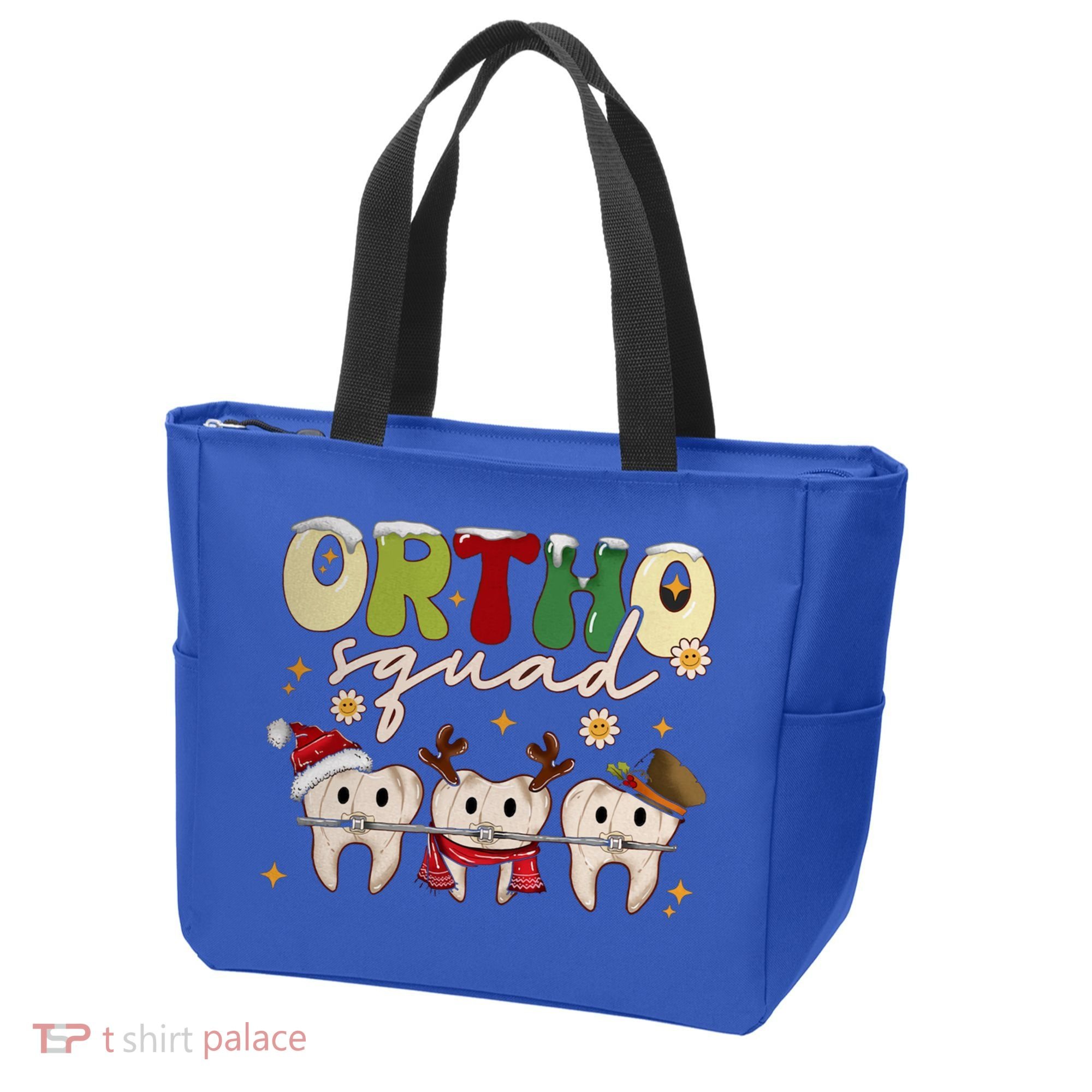 Retro Groovy Ortho Squad Christmas Orthodontist Dentist Gift Tote Bag
