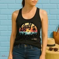 Retro Gulf Of Mexico Patriotic Beach Life Est 1550 Women's Tank Top thumb 2