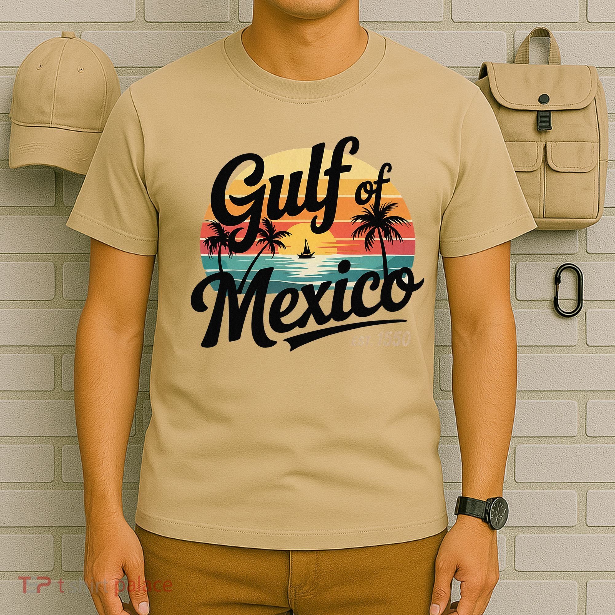 Retro Gulf Of Mexico Patriotic Beach Life Est 1550 T-Shirt
